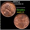Image 1 : 1953-p Lincoln Cent 1c Grades GEM Unc RB