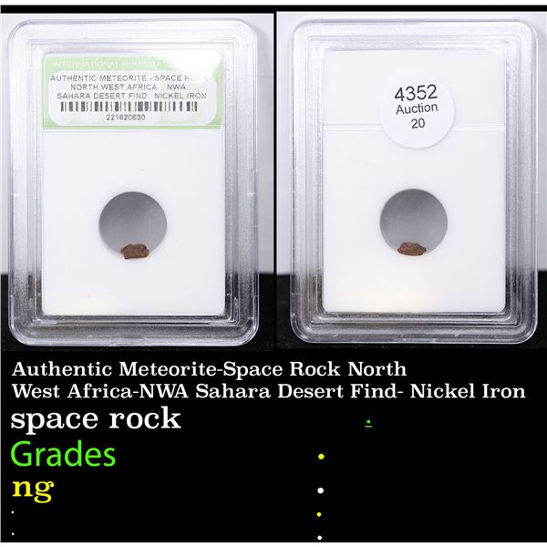 Authentic Meteorite-Space Rock North West Africa-NWA Sahara Desert Find- Nickel Iron Graded By INB