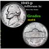 Image 1 : 1945-p Jefferson Nickel 5c Grades Choice Unc