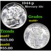 Image 1 : 1944-p Mercury Dime 10c Grades GEM++ Unc