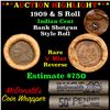 Image 1 : ***Auction Highlight*** Lincoln Wheat cent 1c orig Brandt McDonalds roll, 1909-s end, VDB other end 