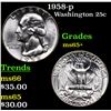 Image 1 : 1958-p Washington Quarter 25c Grades GEM+ Unc