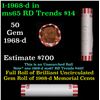 Image 1 : Shotgun Lincoln 1c roll, 1968-d 50 pcs Bank Wrapper.