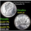 Image 1 : 1965 Small Beads, Pointed 5 Canada Dollar $1 Grades GEM++ PL