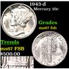 Image 1 : 1943-p Mercury Dime 10c Grades GEM++ FSB