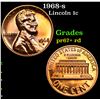 Image 1 : Proof 1968-s Lincoln Cent 1c Grades Gem++ Proof Red