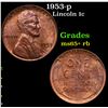 Image 1 : 1953-p Lincoln Cent 1c Grades Gem+ Unc RB