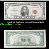 Image 1 : 1963 $5 Red seal United States Note Grades vf++
