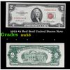 1953 $2 Red Seal United States Note Grades Select AU