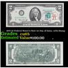 Image 1 : 1976 $2 Federal Reserve Note 1st Day of Issue, with Stamp Grades Gem CU