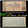 Image 1 : 1864 $5 Confederate Note, T69 Grades vf+