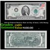 Image 1 : 1976 $2 Federal Reserve Note 1st Day of Issue, with Stamp Grades Gem CU