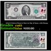 Image 1 : 1976 $2 Federal Reserve Note 1st Day of Issue, with Stamp Grades Gem CU