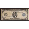 Image 2 : 1914 $5 Large Size Blue Seal Federal Reserve Note, Kansas City MI 10-J   Grades vf+