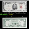 Image 1 : 1963 $5 Red seal United States Note Grades xf