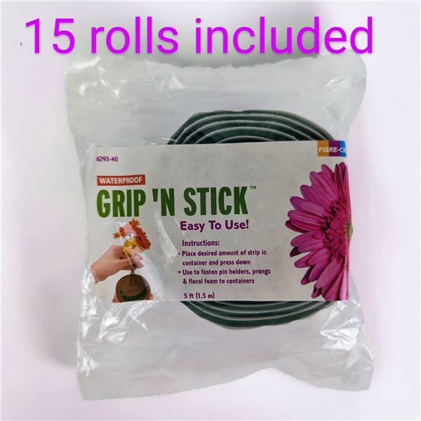 5 Packs Grip N'Stick Green Floral Clay 5' Roll (3 per package)