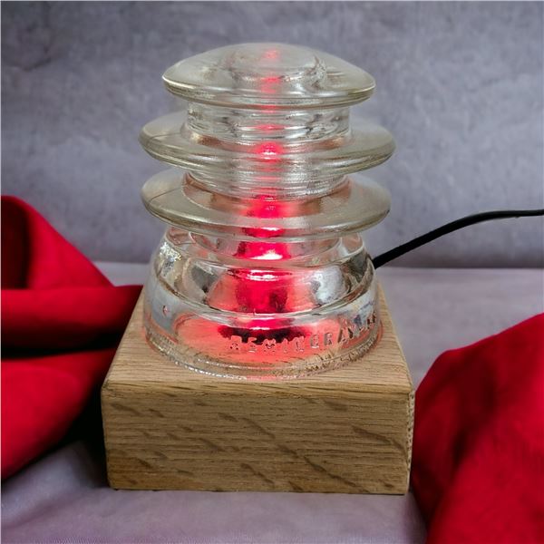 Vintage Glass Insulator Lamp