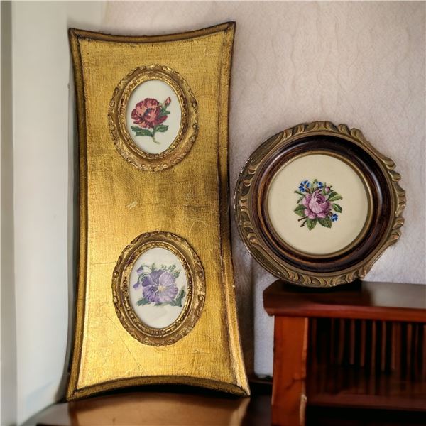 Set of 2 Petite Point Picture Frames