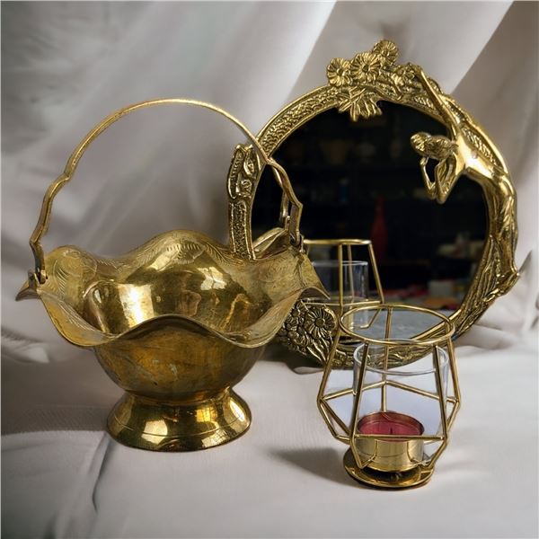 Set of 3 Vintage Brassware