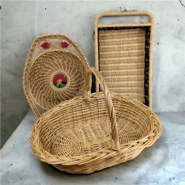 Set of 3 Wicker Baskets