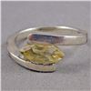 Image 1 : Sterling Silver Ring with Citrine CZ Crystal Size 6.5