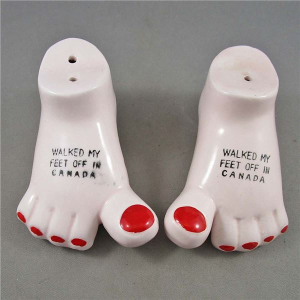 "Walked My Feet Off in Canada" Salt & Pepper Shakers