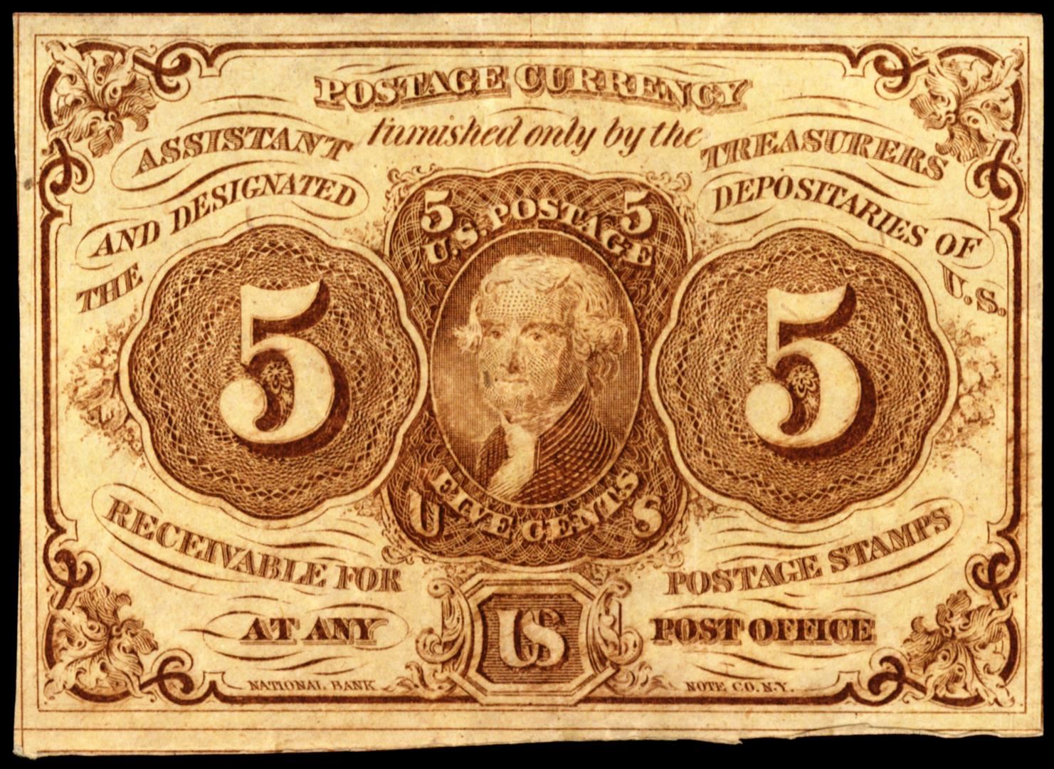 July 17, 1862 First Issue Five Cents Fractional Currency Note