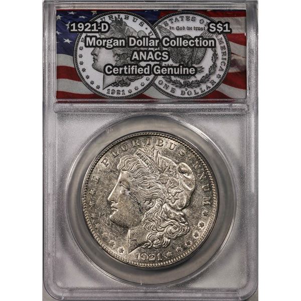 1921-D $1 Morgan Silver Dollar Coin ANACS Genuine