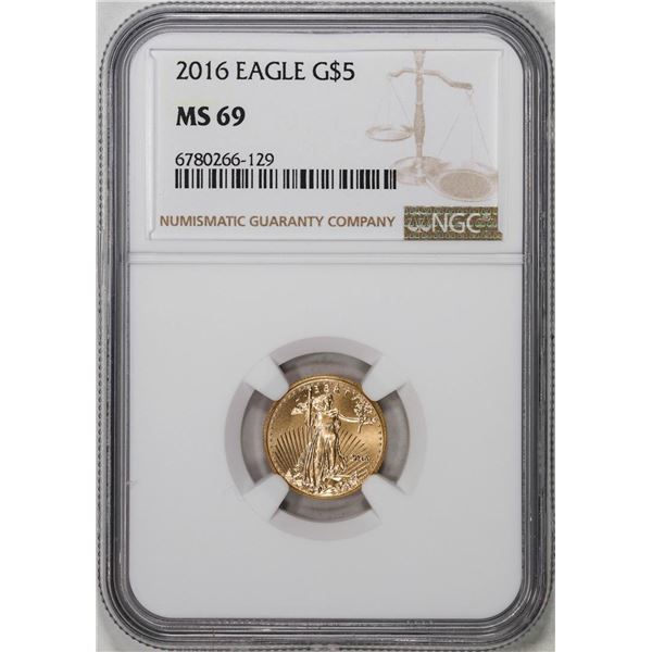 2016 $5 American Gold Eagle Coin NGC MS69