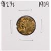 Image 1 : 1909 $2 1/2 Indian Head Quarter Eagle Gold Coin