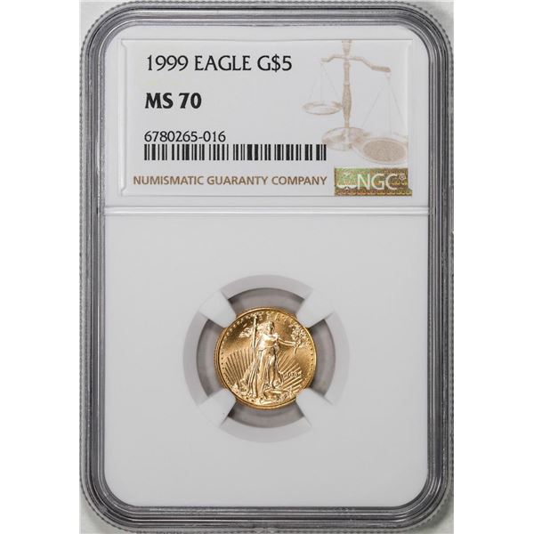 1999 $5 American Gold Eagle Coin NGC MS70