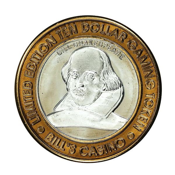 .999 Silver Bill's Casino Lake Tahoe, Nevada $10 Casino Gaming Token Limited Edition