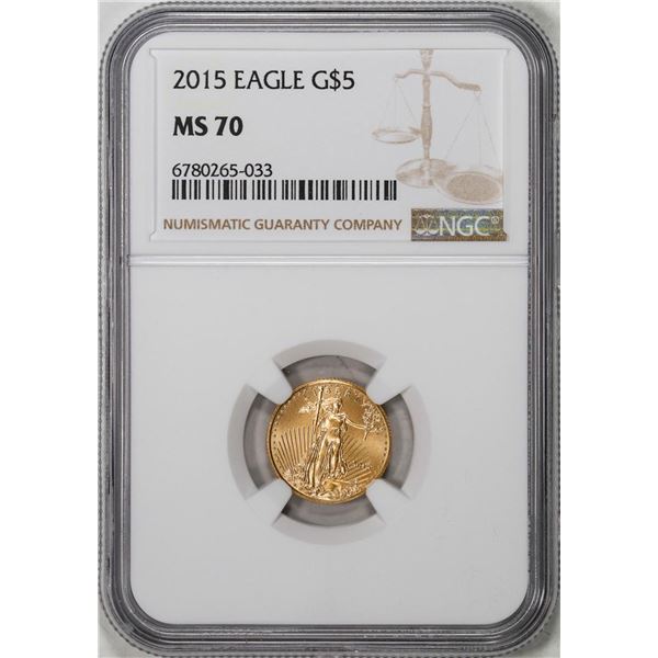 2015 $5 American Gold Eagle Coin NGC MS70
