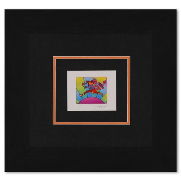 Peter Max "Flower Jumper Over Sunrise Ver I" Limited Edition Lithograph On Paper