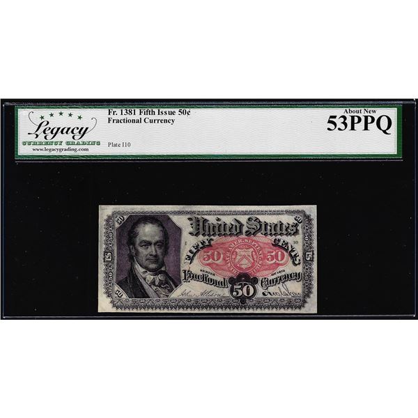 1874 Fifth Issue Fifty Cents Fractional Note Fr.1381 Legacy Choice About New 53PPQ