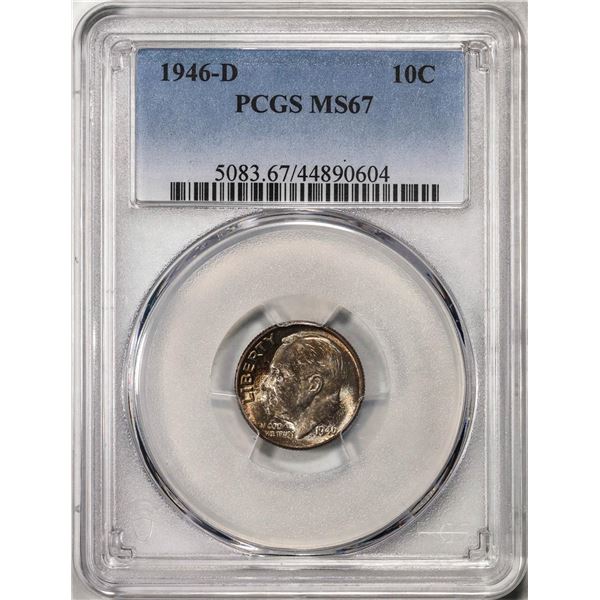 1946-D Roosevelt Dime Coin PCGS MS67