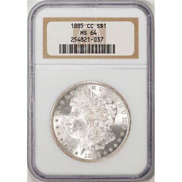 1885-CC $1 Morgan Silver Dollar Coin NGC MS64