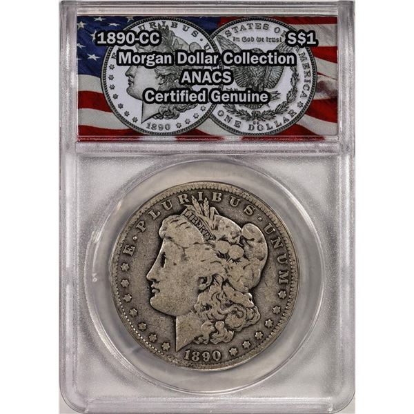 1890-CC $1 Morgan Silver Dollar Coin ANACS Genuine
