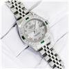 Image 3 : Rolex Ladies Stainless Steel Gray Roman Emerald and Diamond Datejust Wristwatch