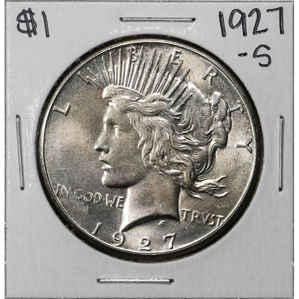 1927-S $1 Peace Silver Dollar Coin