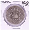 Image 1 : 1855 GoPF Mexico 4 Reales Silver Coin