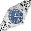Image 1 : Rolex Ladies Stainless Steel Blue Roman Sapphire and Diamond Datejust Wristwatch