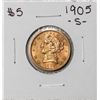 Image 1 : 1905-S $5 Liberty Head Half Eagle Gold Coin