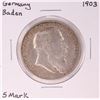 Image 1 : 1903 German Baden 5 Mark Silver Coin