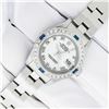 Image 3 : Rolex Ladies Stainless Steel White Roman Sapphire and Diamond Datejust Wristwatch