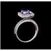 Image 4 : 14KT White Gold 2.43 ctw Tanzanite and Diamond Ring