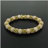 Image 4 : Vintage 18k Yellow Gold Twisted Link Bracelet w/ Matching Angel Skin Coral Beads