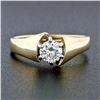 Image 2 : 14k Gold 0.47 ctw H VS1 Ideal Round Brilliant Diamond Solitaire Engagement Ring