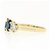 Image 6 : Vintage 14k Yellow Gold 2.16 ctw 6 Prong Round Blue Sapphire & Diamond Band Ring