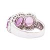 Image 3 : 4.67 ctw Pink Sapphire and Diamond Ring - 14KT White Gold